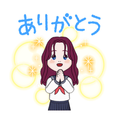 とても可愛い女子高生です Lineスタンプ Maribogu